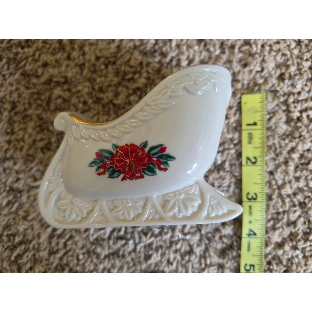 Vintsge‎ Princess House Exclusive Christmas Sleigh Taper Candle Holders With Box